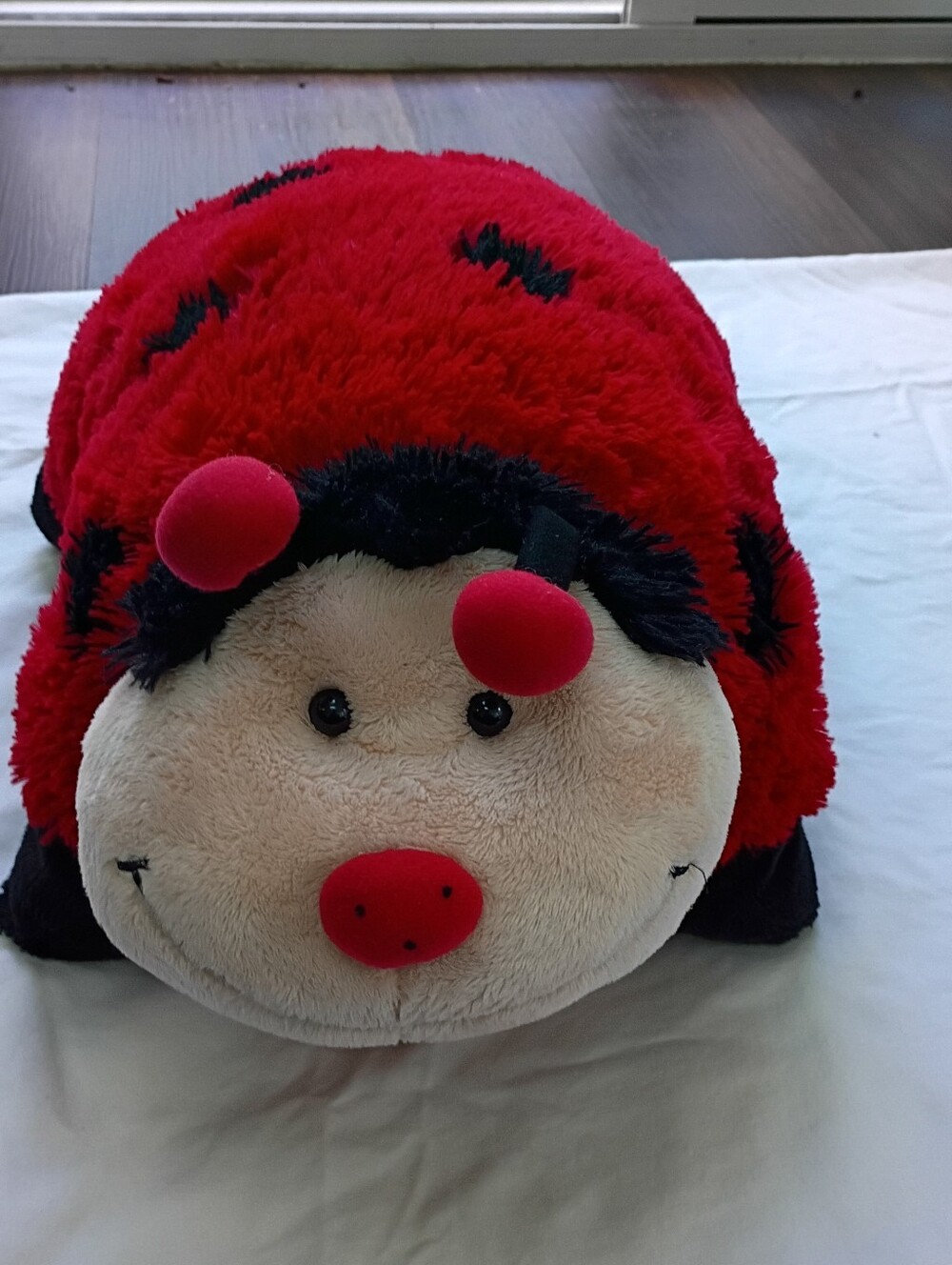Pillow Pets Ladybug Plush 2010 Retired Convertible Pillow Red With Black Spots
